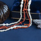vintage Vintage bloedkoraal en parel collier met zilveren sluiting 925