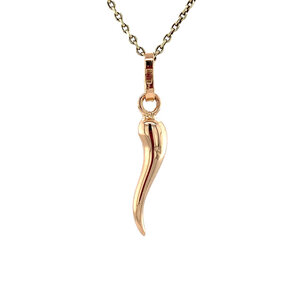 Roségouden cornicello hanger 18 krt