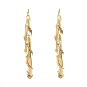 Golden fantasy hoop earrings 14 kt