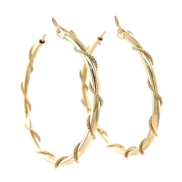 vintage Gouden vintage fantasie oorringen 14 krt