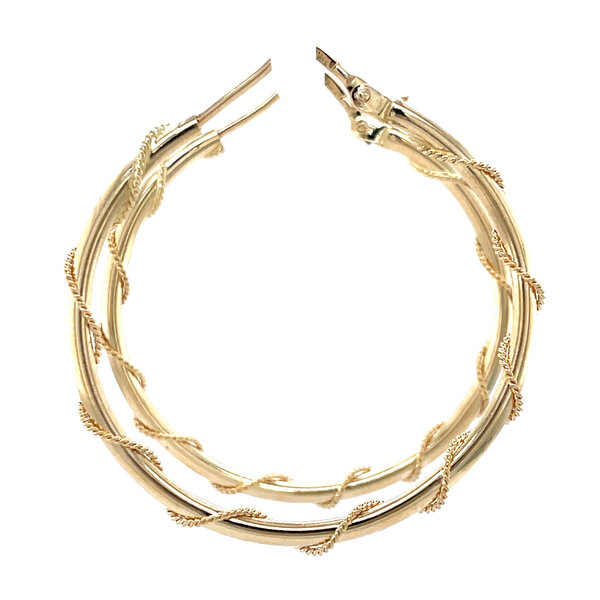 vintage Gouden vintage fantasie oorringen 14 krt
