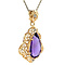 vintage Gouden vintage hanger met amethist 18 krt