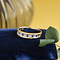 vintage Gouden vintage rijring met saffier en diamant 14 krt