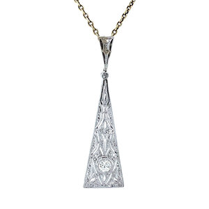 White gold pendant with diamond 14 carat
