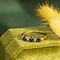 vintage Gouden vintage rijring met saffier en diamant 14 krt