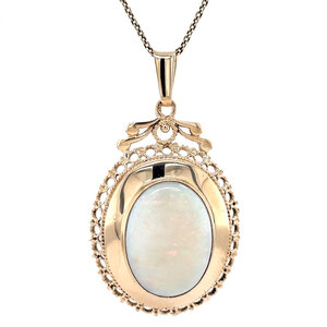 Golden pendant with opal 14 kt