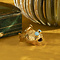vintage Gouden vintage vis hanger met kleursteen 18 krt
