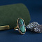 vintage Golden vintage ring with turquoise 14 kt