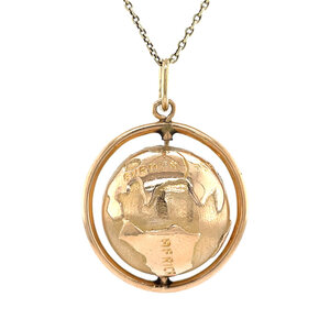 14 ct gold globe pendant