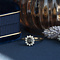vintage Gouden vintage entourage ring met saffier en moissaniet 14 krt