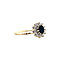 vintage Golden vintage entourage ring with sapphire and moissanite 14 ct
