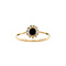vintage Gouden vintage entourage ring met saffier en moissaniet 14 krt