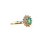 vintage Golden vintage double entourage ring with emerald and diamond 14 ct