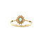 vintage Gouden vintage dubbele entourage ring met smaragd en diamant 14 krt