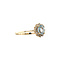 vintage Gouden vintage entourage ring met aquamarijn en diamant 14 krt