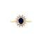 vintage Golden vintage double entourage ring with sapphire and diamond 14 carat