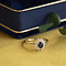 vintage Gouden vintage dubbele entourage ring met saffier en diamant 14 krt
