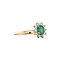 vintage Gouden vintage entourage ring met smaragd en diamant 14 krt