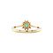 vintage Gouden vintage entourage ring met smaragd en diamant 14 krt