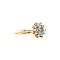 vintage Gouden entourage ring met aquamarijn en diamant 14 krt
