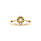 vintage Gouden entourage ring met aquamarijn en diamant 14 krt