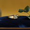 vintage Vintage ring met blauwe topaas 8 krt