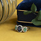 vintage Witgouden vintage entourage ring met smaragd, saffier en diamant 14 krt
