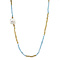 vintage Vintage citrien met aquamarijn collier met parel en siersluiting