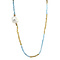 vintage Vintage citrien met aquamarijn collier met parel en siersluiting