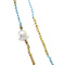 vintage Vintage citrien met aquamarijn collier met parel en siersluiting