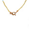 vintage Vintage citrien met aquamarijn collier met parel en siersluiting