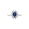 vintage Witgouden vintage dubbele entourage ring met saffier en diamant 14 krt