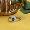vintage Witgouden vintage dubbele entourage ring met saffier en diamant 14 krt