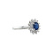 vintage Witgouden vintage dubbele entourage ring met saffier en diamant 14 krt