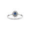 vintage Witgouden vintage dubbele entourage ring met saffier en diamant 14 krt