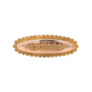 Rose-gold filigree brooch 14 kt