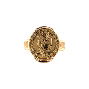 Gouden munt ring 14 krt