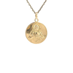 Gold pendant with Joseph, Mary and Jesus 14 ct