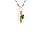 vintage Golden vintage traffic light pendant with coloured stone 18 carat