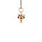 vintage Golden vintage traffic light pendant with coloured stone 18 carat