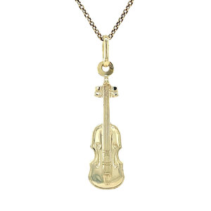 Gouden viool hanger 14 krt