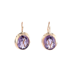 Rose-gold earrings with amethyst 14 kt