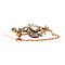 vintage Gouden vintage broche met roosdiamant 14 krt