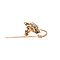 vintage Gouden vintage broche met roosdiamant 14 krt