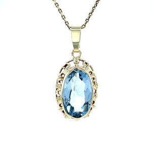 Gold pendant with spinel 14 kt