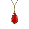 vintage Gouden vintage hanger met bloedkoraal 14 krt