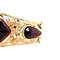 vintage Gouden vintage bangle met granaat 14 krt