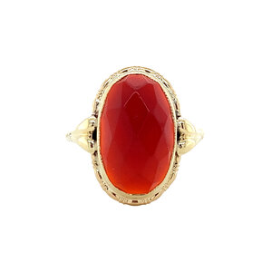 Gold ring with carnelian 14 kt