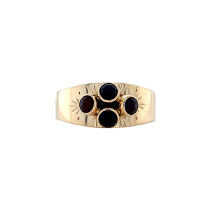 Gouden ring met granaat 14 krt