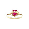 vintage Vintage hart ring met robijn 10 krt